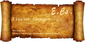 Eiszler Csongor névjegykártya